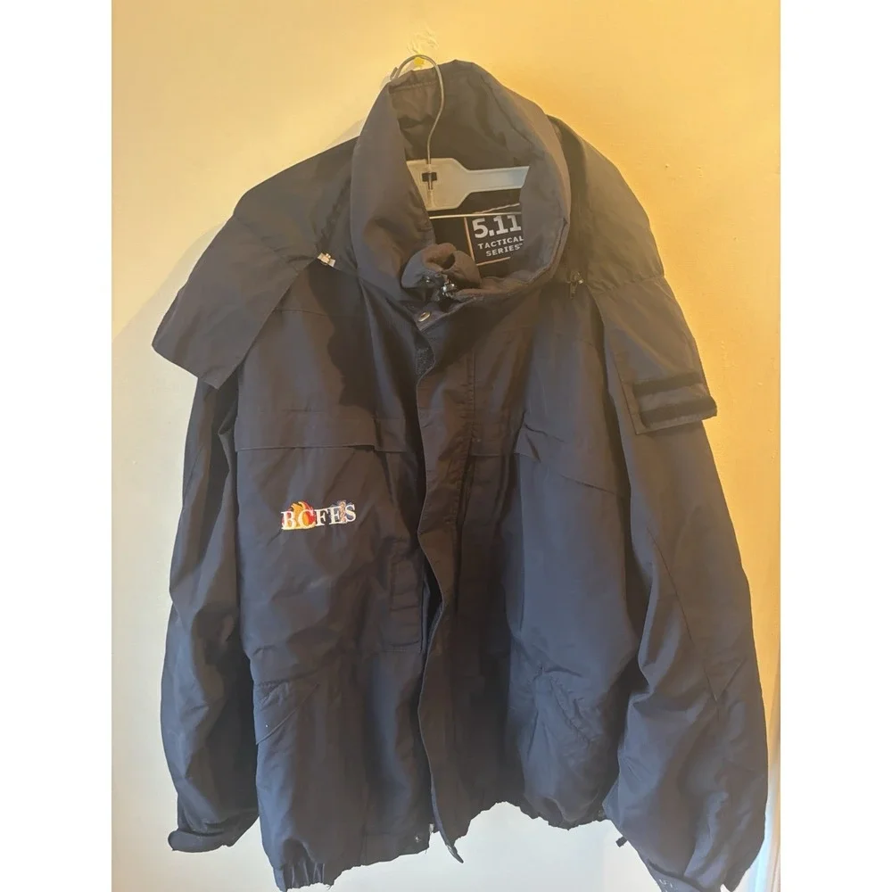 5.11 Tactical Jacket Men's XL Blue Waterproof Hooded Parka Softshell Lined Coat